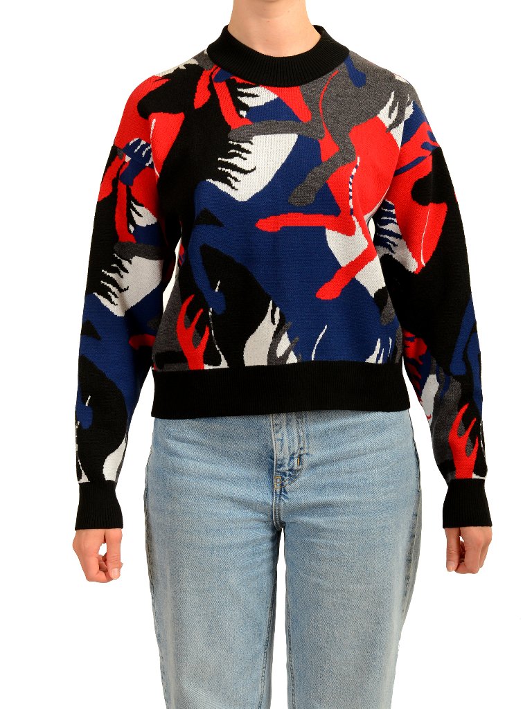 Scuderia Ferrari Women's "Jacquard Camouflage" Wool Pullover Sweater Us Xs It 38